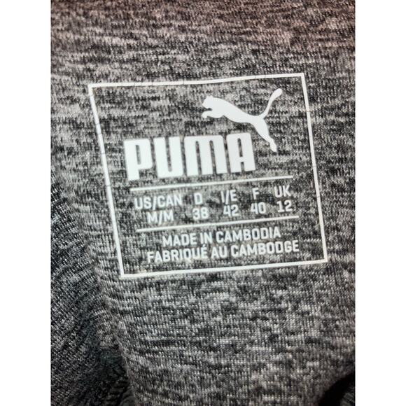 Puma Heather Grey Activewear Leggings Mesh Detail Size Medium - Picture 5 of 5